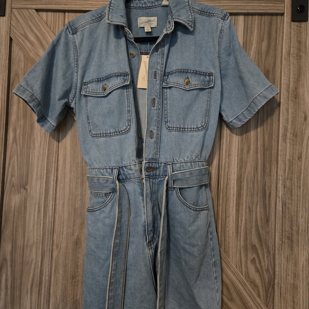 NWT Universal Thread Denim Short Sleeve Jumpsuit